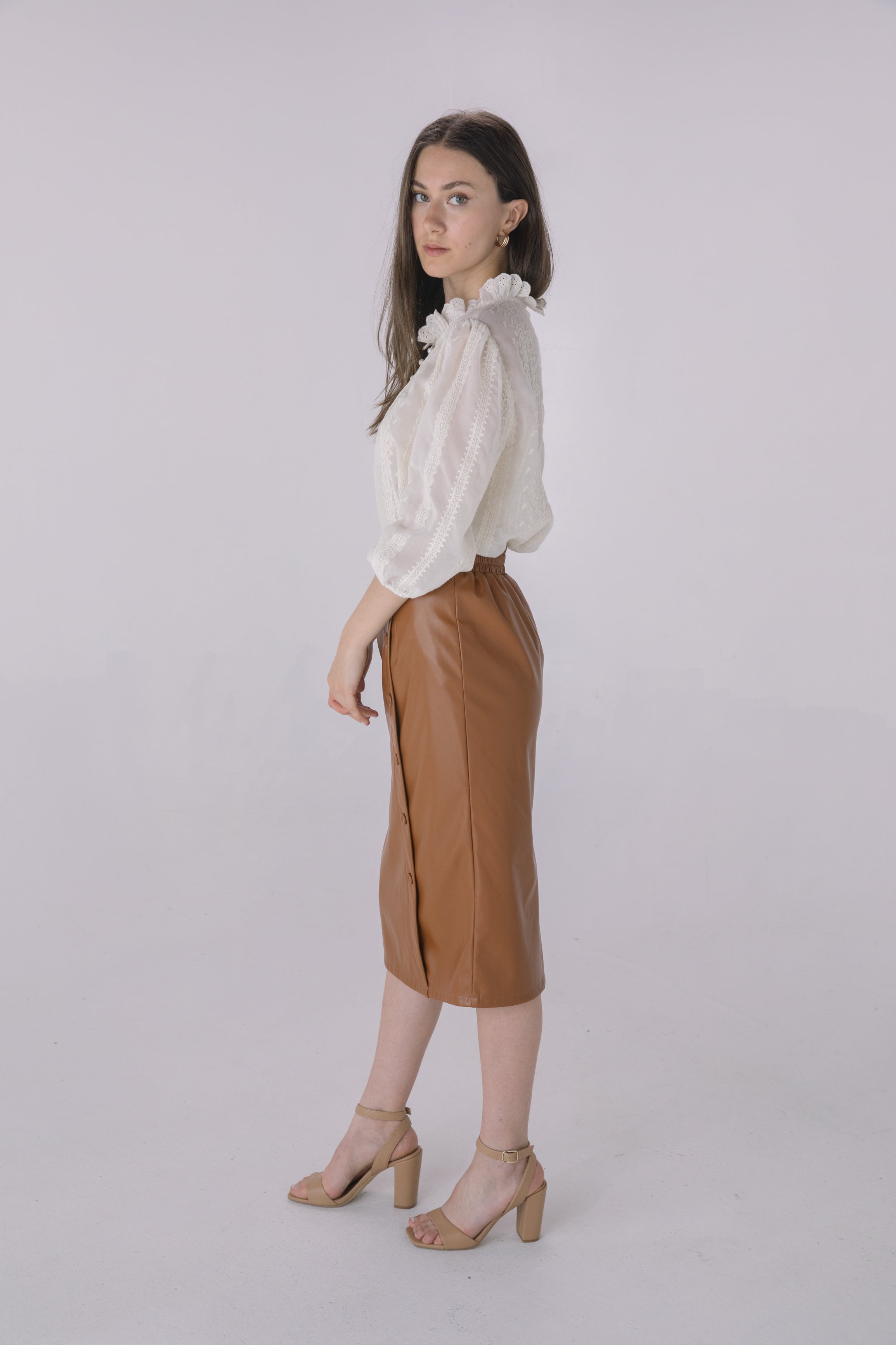 Chocolate brown pencil clearance skirt