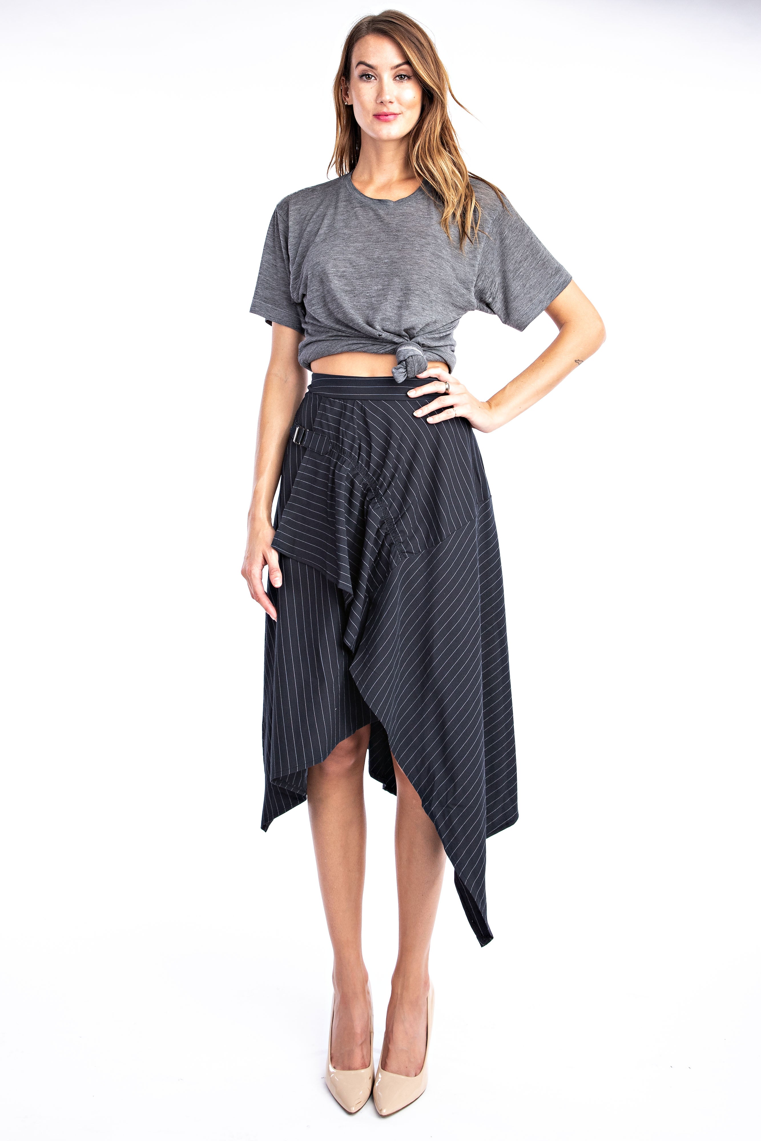 Black and clearance white handkerchief skirt