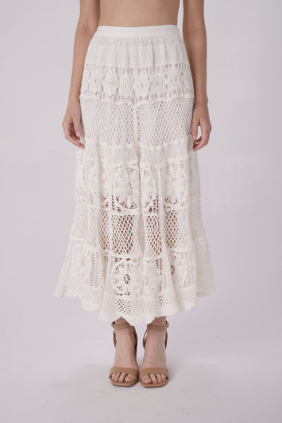 White Lace Crochet Skirt Solitaire